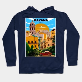 Havana Cuba Vintage Travel and Tourism Advertising Print Hoodie